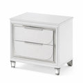 Comodino bianco con 2 cassetti in MDF