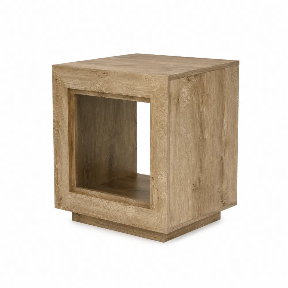 Comodino Rettangolare in Laminato Naturale 40x40x55 cm