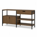 Credenza in Legno e Metallo con Ripiani e Cassetto