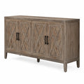 Credenza in Legno con Ante e Maniglie in Metallo, 160x40x90 cm