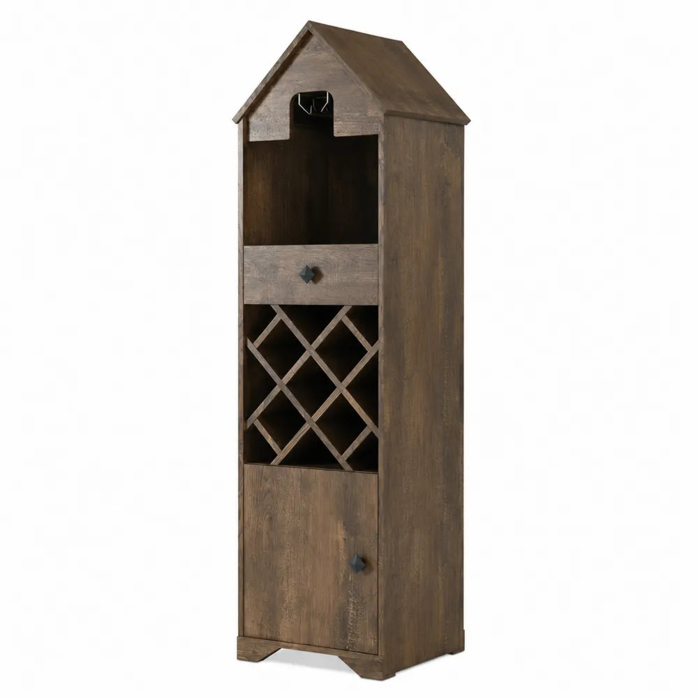 Credenza portabottiglie in legno di mogano marrone